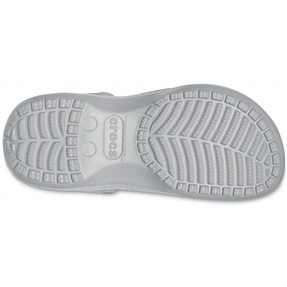 Silver Women's Crocs Classic Glitter Clog Platform Clogs | NZ 0457GSOL